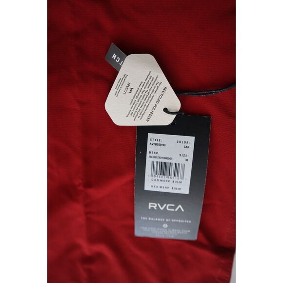 RVCA AVYBS00193 Men's Sz 38 Cardinal Red Dobby 4-Way Stretch 19" Boardshorts - Picture 4 of 9